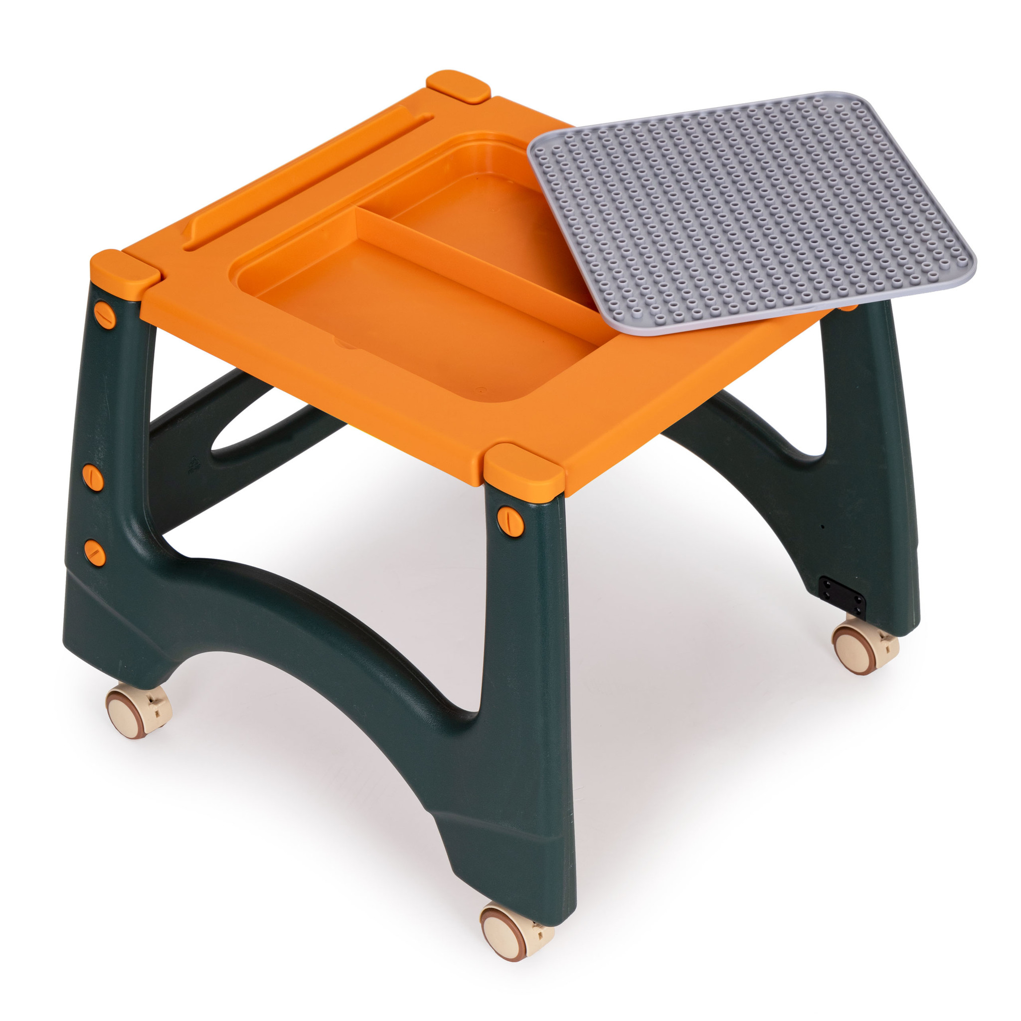 Kinderstoel - meegroeistoel - 2-in-1 - met speeltafel - oranje