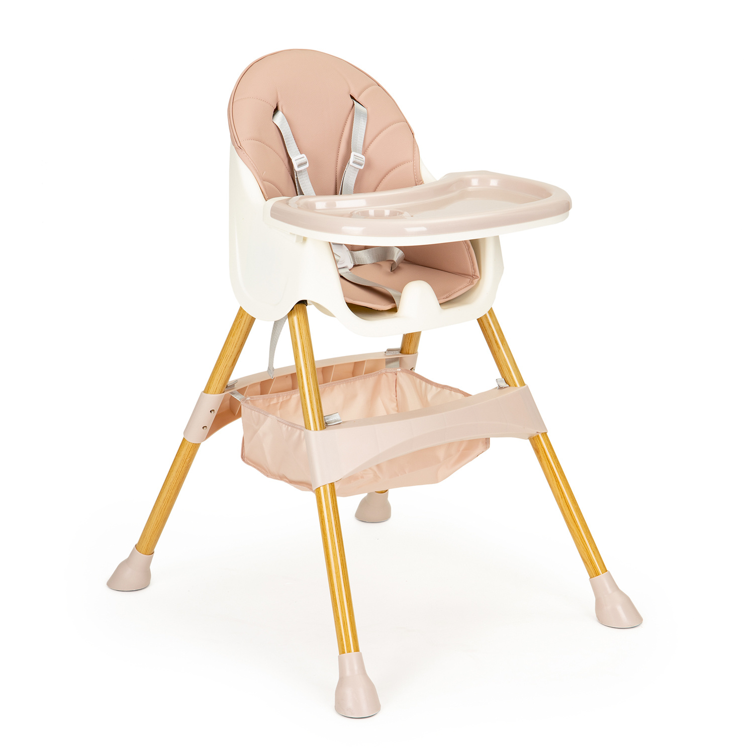 Kinderstoel - met verstelbare poten - 2-in-1 - roze, hout