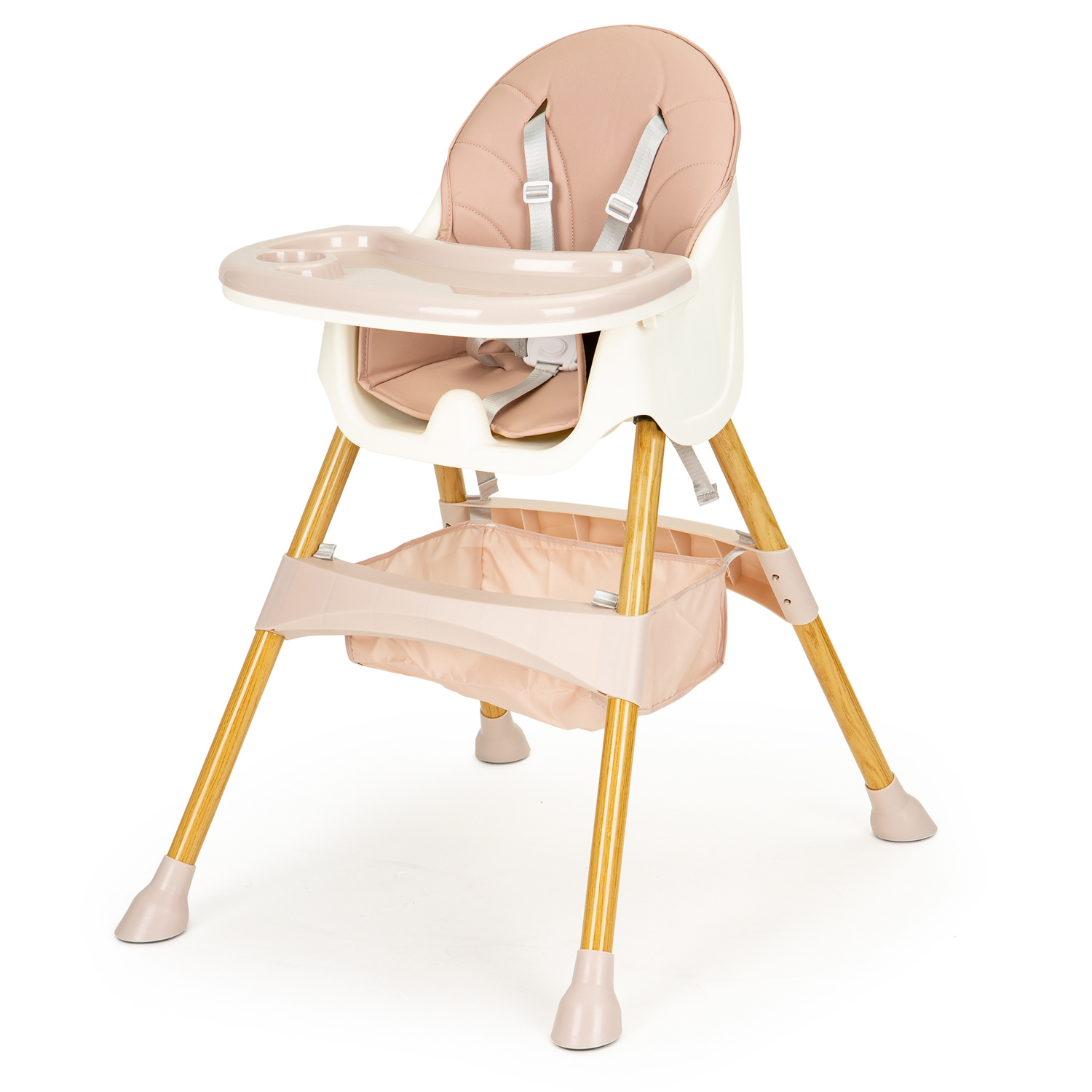 Kinderstoel - met verstelbare poten - 2-in-1 - roze, hout