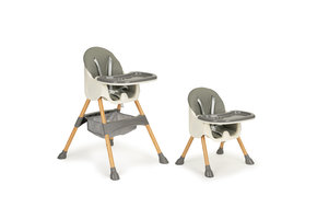 Kinderstoel - met verstelbare poten - 2-in-1 - grijs, hout