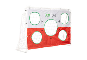 Voetbaldoel - met gatendoek - 180 x 61 x 122 cm - rood wit