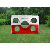 Voetbaldoel - met gatendoek - 180 x 61 x 122 cm - rood wit