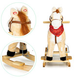 Hobbelpaard - met geluid en bewegende staart - beige