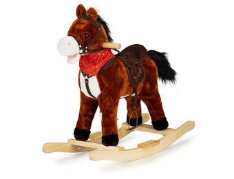 Hobbelpaard - met geluid en bewegende staart - donkerbruin
