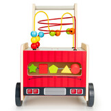 Loopwagen - brandweer - hout - 46 x 28 x 41,5 cm - rood