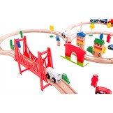 Houten treinbaan - 107 x 93 cm - 90 delig