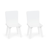 Kindertafel en stoeltjes - met speelgoed opbergvak - hout - wit