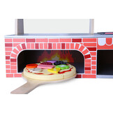 Pizza speelgoed - houten pizzeria - accessoires - 40x21,5x35cm