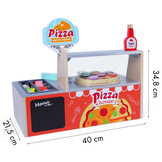 Pizza speelgoed - houten pizzeria - accessoires - 40x21,5x35cm