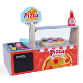 Pizza speelgoed - houten pizzeria - accessoires - 40x21,5x35cm