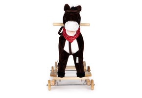 Hobbelpaard - met geluid en bewegende staart - chocolade bruin