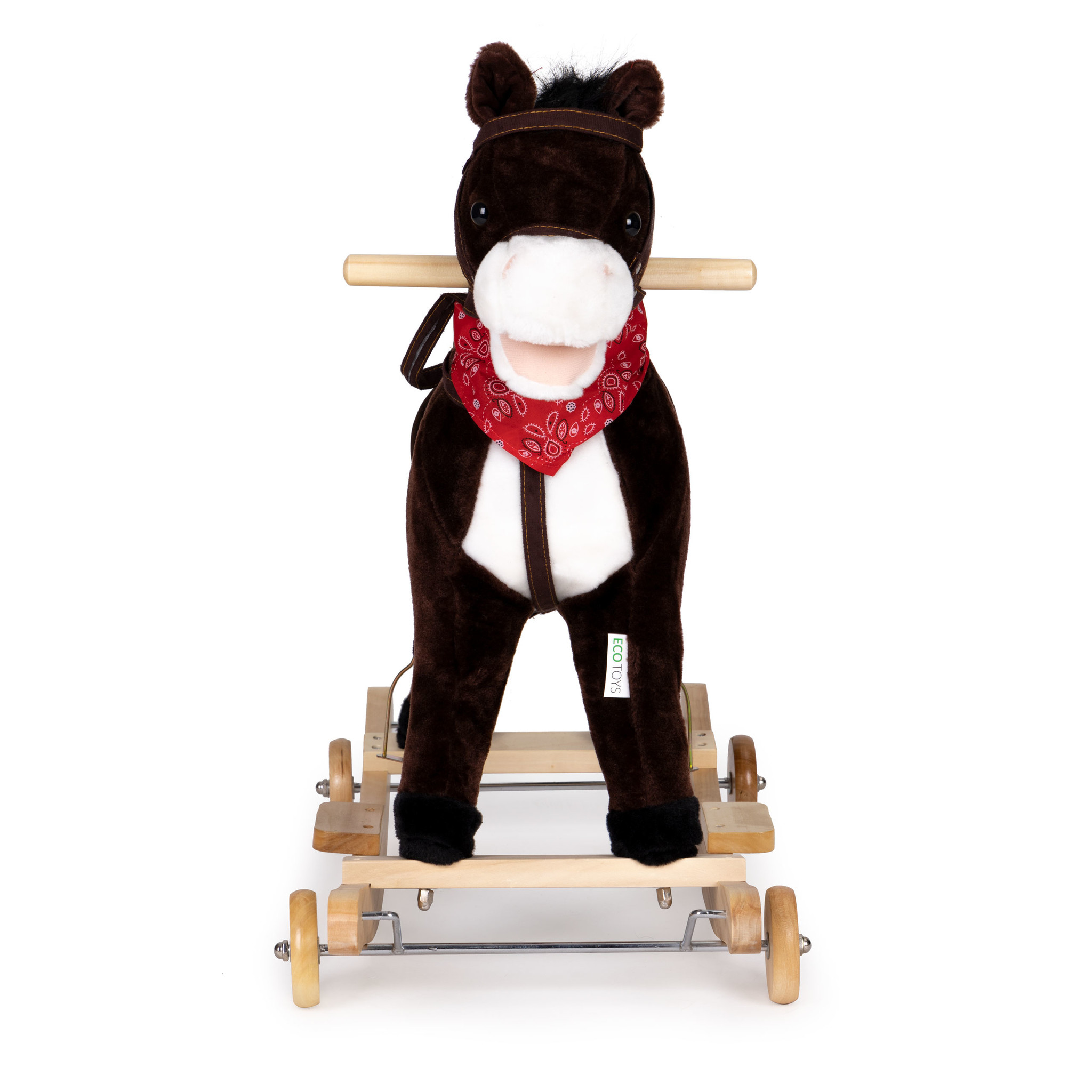Hobbelpaard - met geluid en bewegende staart - chocolade bruin