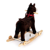 Hobbelpaard - met geluid en bewegende staart - chocolade bruin