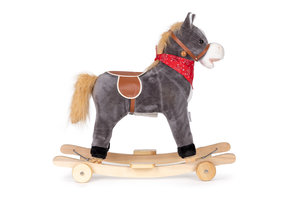 Hobbelpaard - met geluid en bewegende staart - grijs