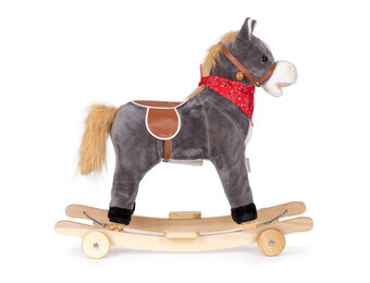 Hobbelpaard - met geluid en bewegende staart - grijs