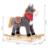 Hobbelpaard - met geluid en bewegende staart - grijs