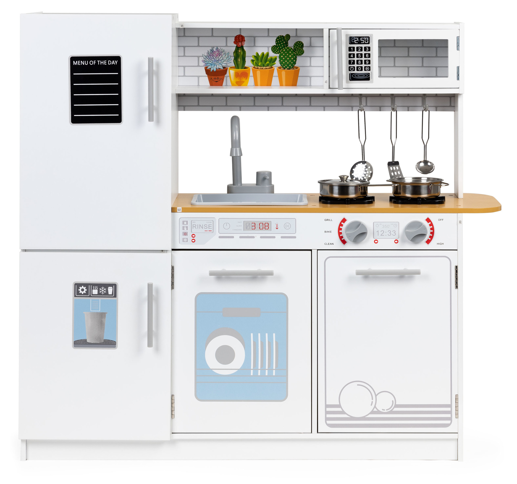 Kinderkeuken - speelgoed keuken - hout - 80,5x26x86 cm - wit