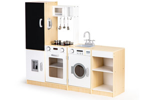 Kinderkeuken - speelgoed keuken - hout - 127x29,5x106 cm - wit
