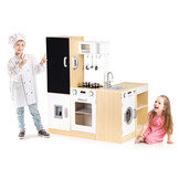 Kinderkeuken - speelgoed keuken - hout - 127x29,5x106 cm - wit