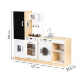 Kinderkeuken - speelgoed keuken - hout - 127x29,5x106 cm - wit
