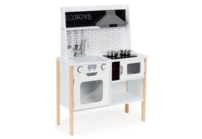 Kinderkeuken - speelgoed keuken - hout - 70x29,5x96 cm - wit