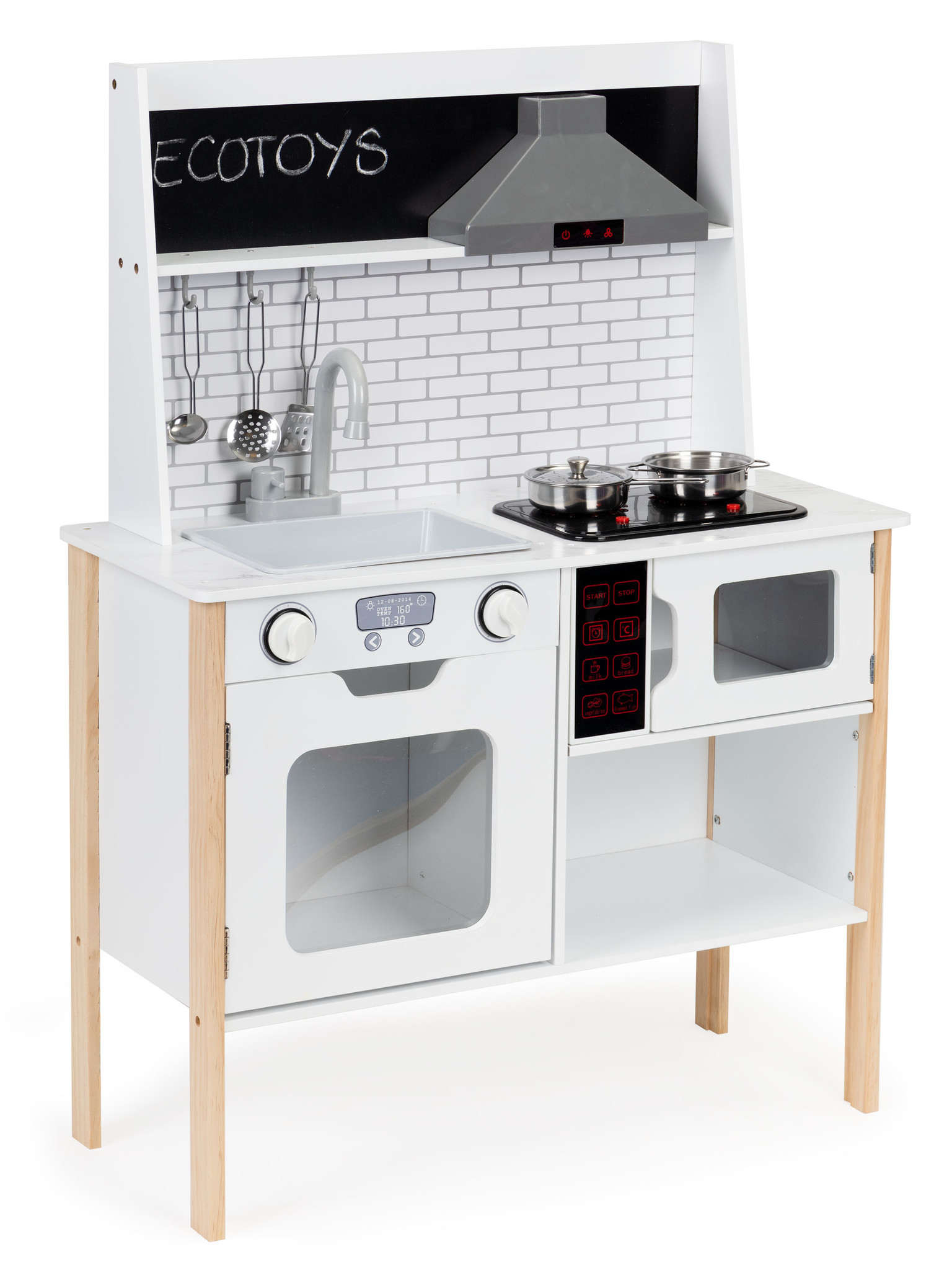 Kinderkeuken - speelgoed keuken - hout - 70x29,5x96 cm - wit