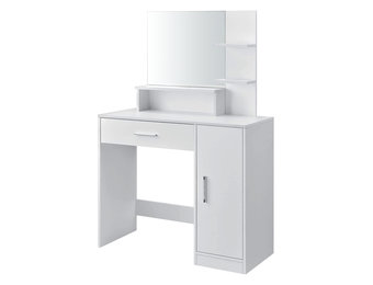 Kaptafel - make up tafel - met spiegel - 90x38x137,5 cm - wit