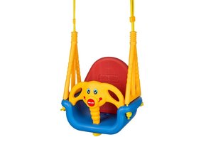 Schommel - olifant - meegroei - tot 30 kg - geel, rood, blauw