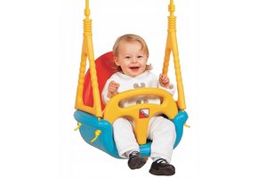 Baby schommel - meegroei - tot 30 kg - geel, rood, blauw