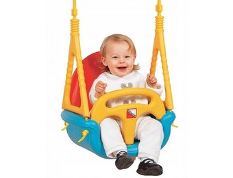 Baby schommel - meegroei - tot 30 kg - geel, rood, blauw