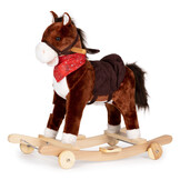 Hobbelpaard - met geluid en bewegende staart - bruin, wit