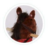 Hobbelpaard - met geluid en bewegende staart - bruin, wit