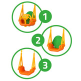 Schommel - beer - meegroei - tot 30 kg - geel, oranje, groen