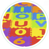 Speelmat - foam - 36 delig - 178x178 cm - alfabet & cijfers