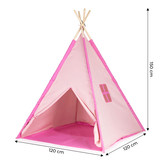 Tipi tent - kind - waterdichte vloer - 120x120x150cm - roze