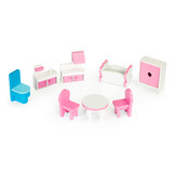 Poppenhuis - hout - 60x24x70 cm - 3 verdiepingen - roze