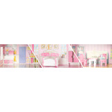 Poppenhuis - hout - 60x24x70 cm - 3 verdiepingen - roze
