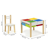 Kindertafel en stoeltjes - met bouwplaten en opbergruimte