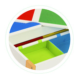 Kindertafel en stoeltjes - met bouwplaten en opbergruimte