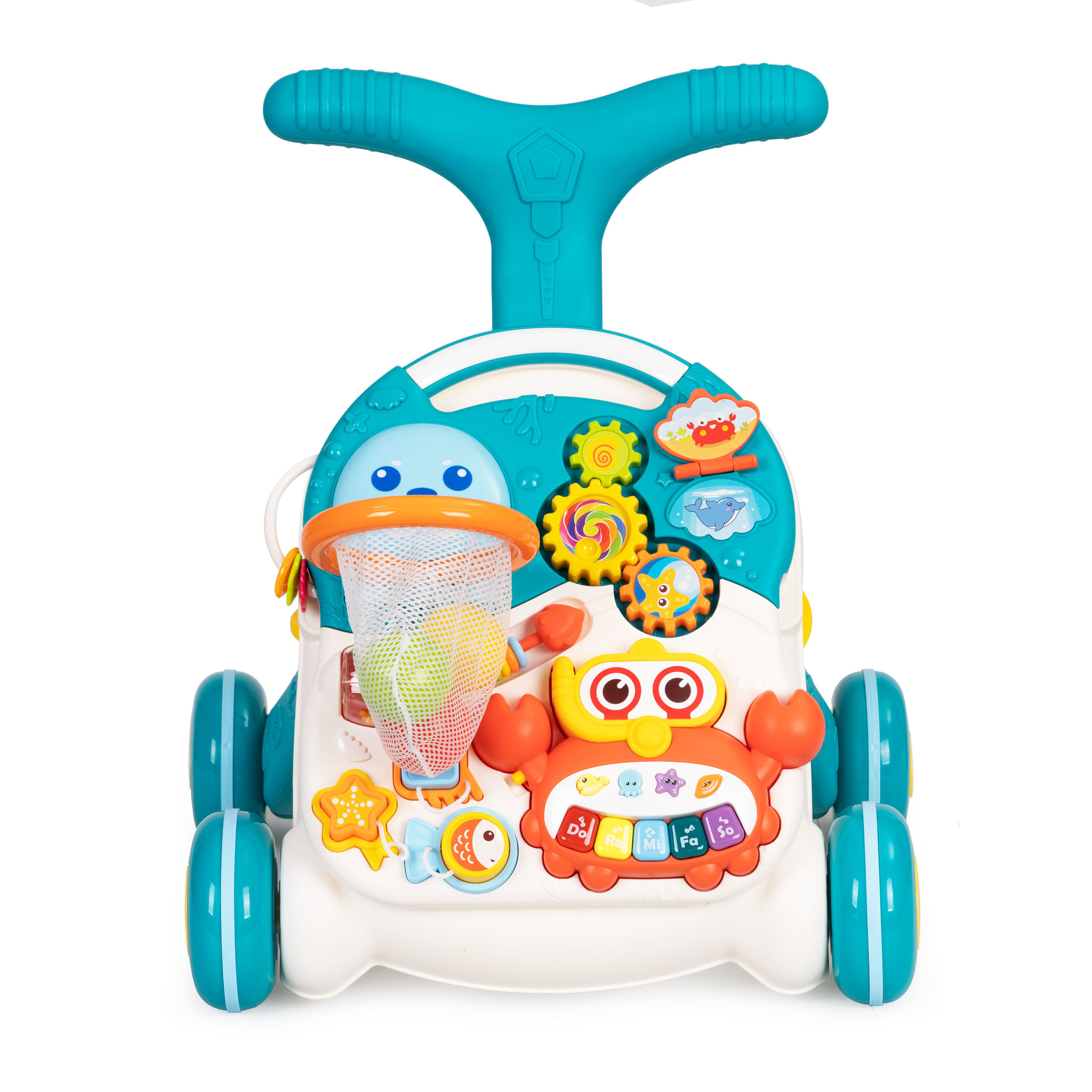 Loopwagen - 2in1 duwer - activiteitentafel - blauw