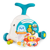 Loopwagen - 2in1 duwer - activiteitentafel - blauw