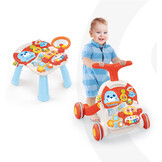 Loopwagen - 2in1 duwer - activiteitentafel - oranje