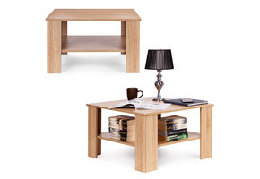 Salontafel met schap - vierkant - 68x68x41 cm - modern - hout