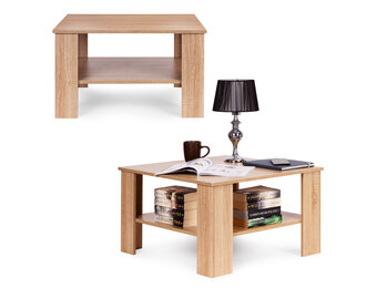 Salontafel met schap - vierkant - 68x68x41 cm - modern - hout