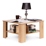 Salontafel met schap - vierkant - 68x68x41 cm - modern - hout