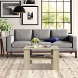 Salontafel met schap - vierkant - 68x68x41 cm - modern - hout