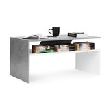 Salontafel - rechthoek - 90x50x45cm - modern design - grijs wit