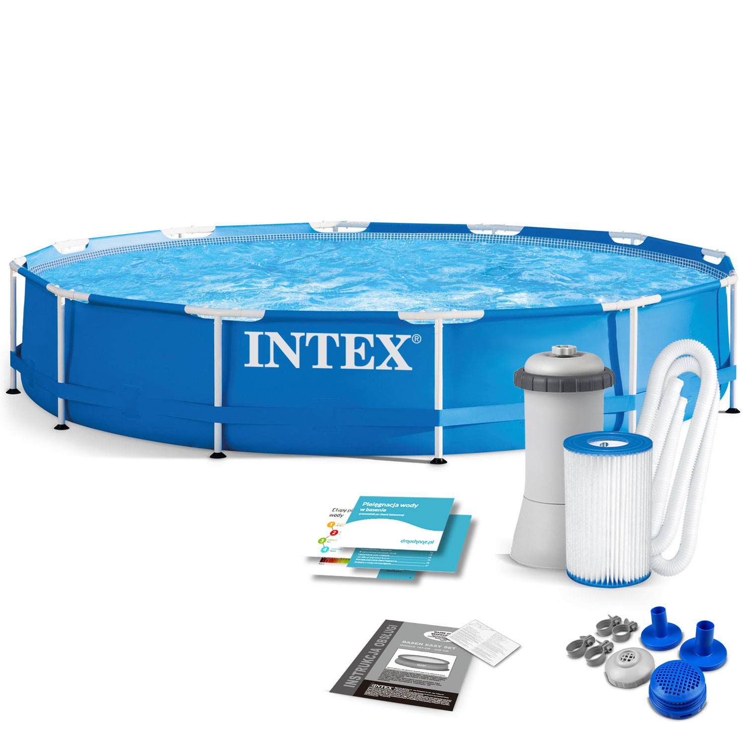 Intex opzetzwembad - 366x76 cm - incl filterpomp - blauw