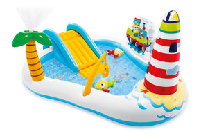 Intex opblaaszwembad - 218x188x99cm - oa. <br />
incl glijbaan