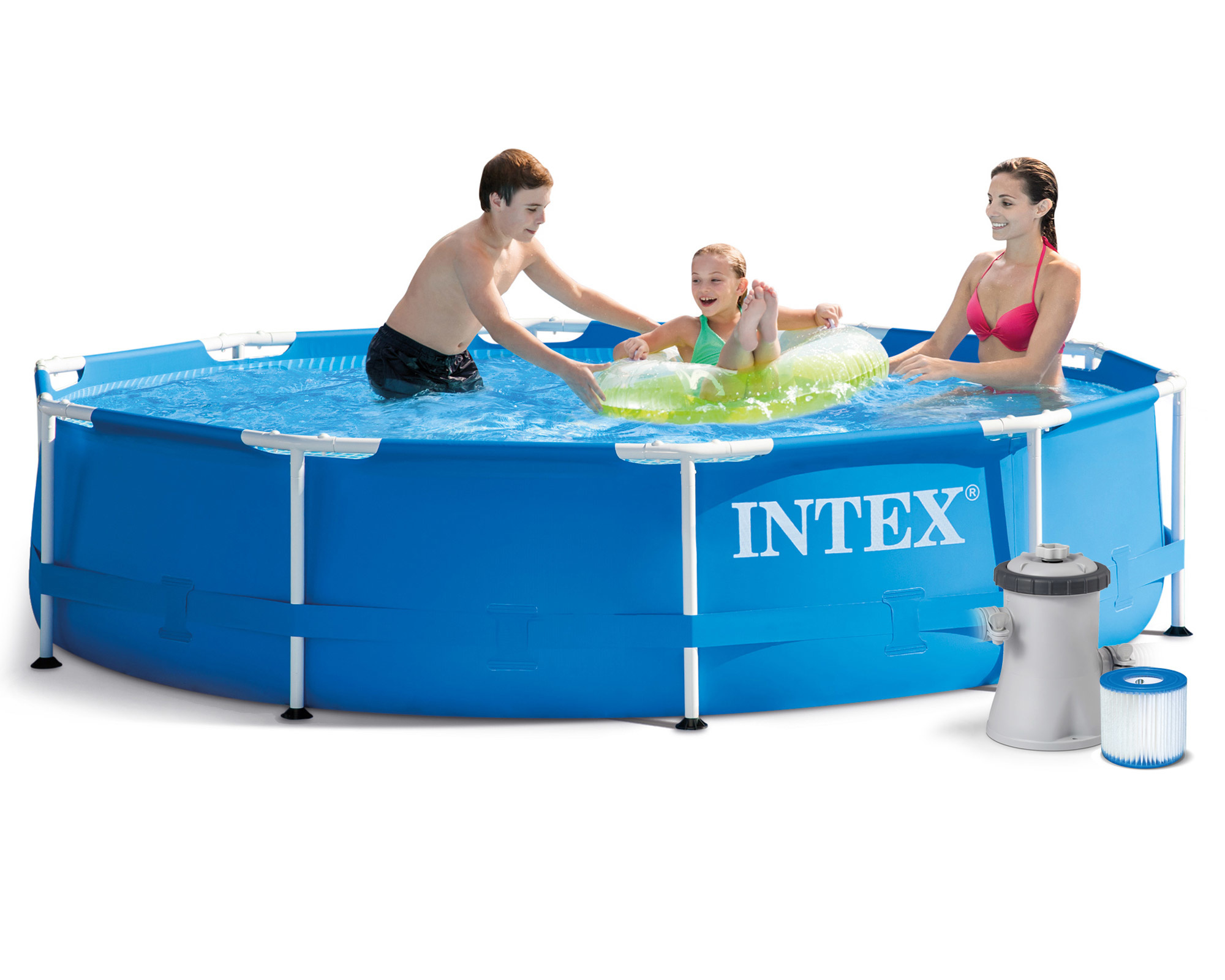 Intex opzetzwembad - 305cmx76cm - incl filterpomp - blauw